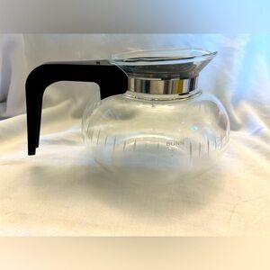 Vintage Bunn Coffee Carafe 6 Cup Replacement Glass Decanter Pot Black Handle Lid